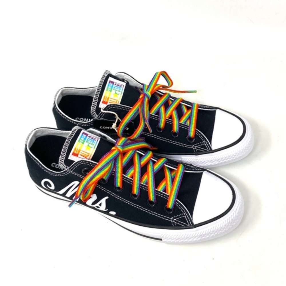 Converse Ctas Low Top Canvas Black Wedding Women's Sneakers Custom 171213C-BLWT - Picture 9 of 12